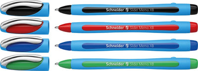 Schneider Schreibgeräte Schneider Kugelschreiber – Slider Memo – XB 1,4 mm – 4 Stück im Blister – S-75020