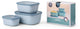Mepal – Multischüssel-Cirqula-Aufbewahrungsbox-Set – 750 + 1500 + 3000 ml – rechteckig – nordisches Blau