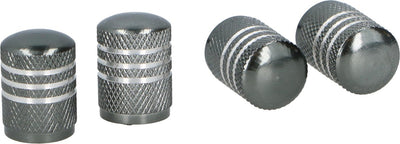 Dunlop-Ventilkappen aus Aluminium, silbergrau, 4 Stück