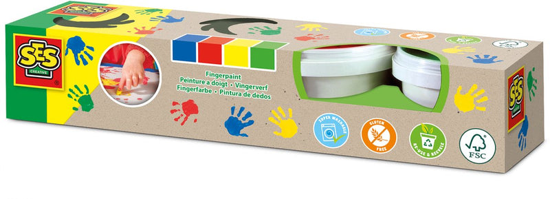 SES Eco Fingerfarbe, 4 Farben