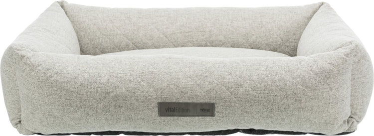 Trixie Hundebett – orthopädisch hellgrau 120 x 75 cm – Memory-Schaum, rutschfest, abnehmbarer Bezug