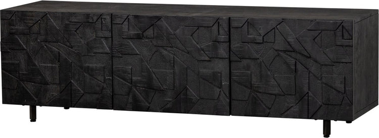 Woood-TV-Thekenschrank – Mango – Schwarz – 50 x 160 x 45