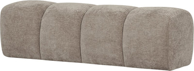 Woood Mojo Esszimmerbank 164 cm – gerippter Stoff – dunkler Sand – 49 x 164 x 45