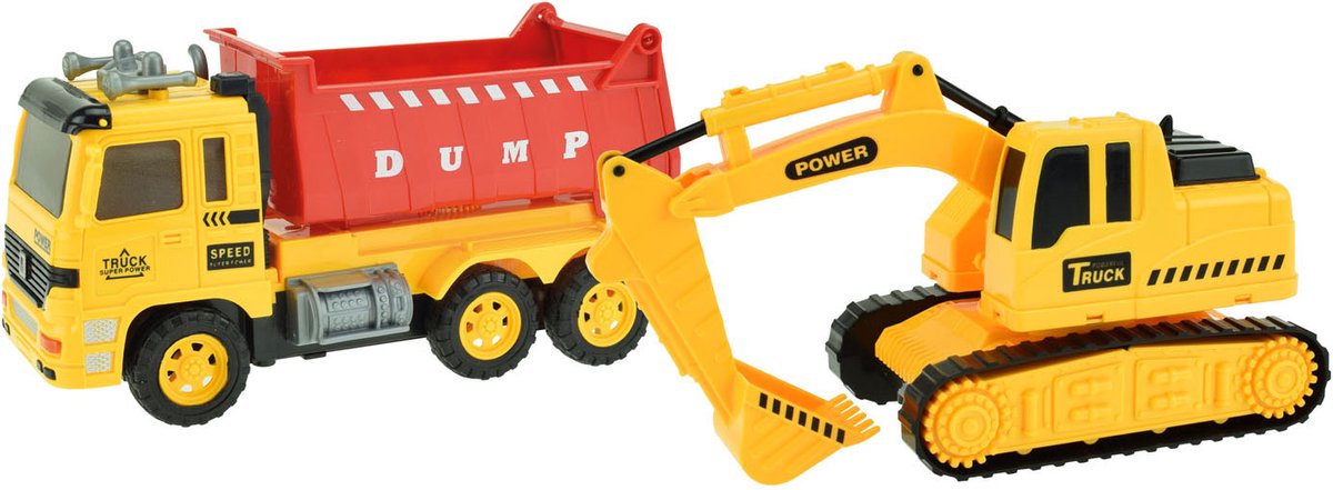 Toi-Toys Trucks Tilt LKW mit Bagger-Lichtgeräusch
