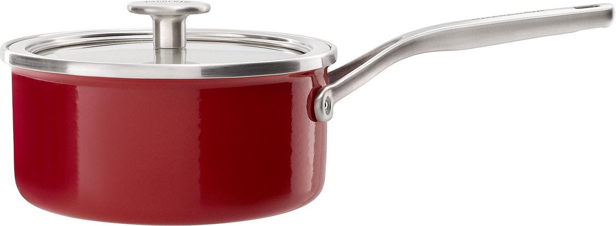 Kitchenaid Stahlkern-Emailtopf 18 cm 2,0 l – Imperial Red – Induktion – PFAS-frei