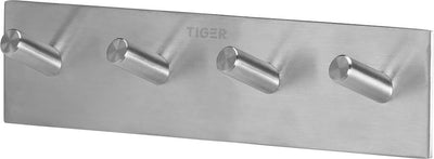 Tiger quadratisch – Handtuchhaken Multi – ohne Bohren – Handtuchhaken – 3 m Band – gebürsteter Edelstahl