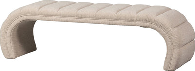 Verkehrsbank aus Holz – Stoff – Natur – 47 x 163 x 51 cm