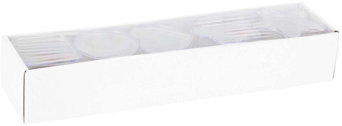 Transparente Aufbewahrungsbox-Formen, 5 Stück.