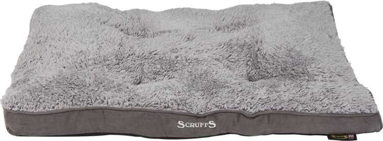 Scruffs Cozy – bequemes Hundekissen – mit Außenfutter aus Wildlederimitat und superweichem Innenfutter – Grau – 82 x 58 cm