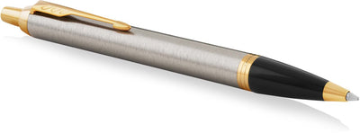 Parker im Kugelschreiber | gebürstetes Metall | blaue Tinte mittlerer Spitze | mit Geschenkbox