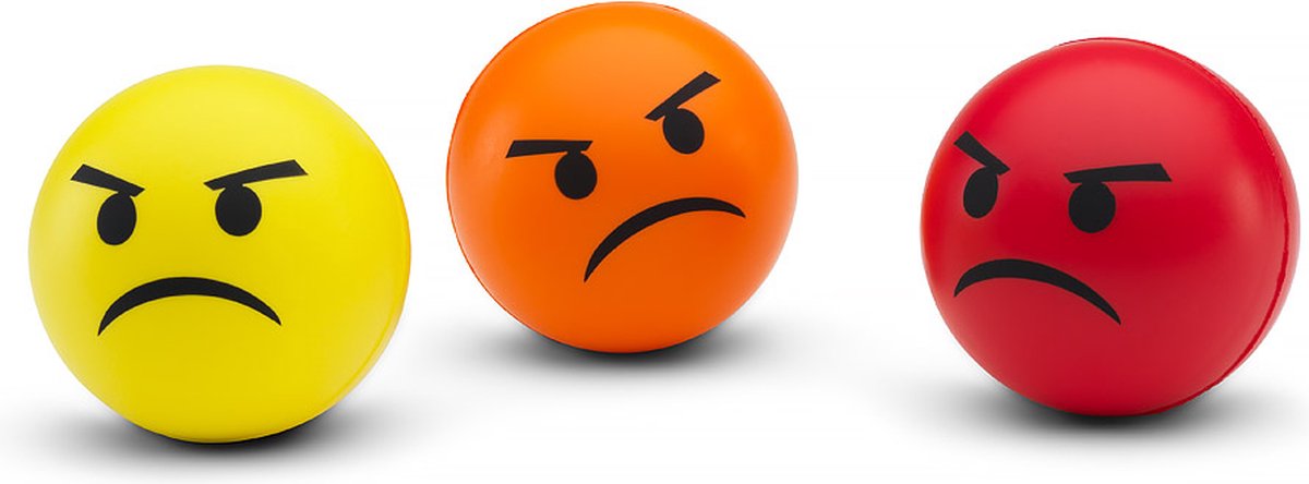#winning Emoticon Stressbälle - Scherzartikel - weich mittelhart - gelb orange rot