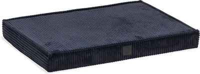Designed by Lotte Bankkissen gerippt – Hundekissen – orthopädisch – gerippter Stoff – Anthrazit – 76 x 53 x 8 cm