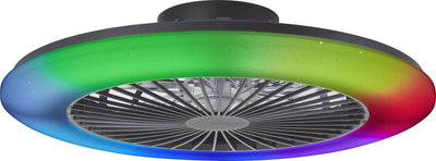 Brilliant Salerno – Deckenventilator – mit Beleuchtung – LED 48 W – 3000 K-6500 K – 58 cm – dimmbar – Schwarz – sehr leise