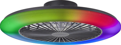 Brilliant Salerno – Deckenventilator – mit Beleuchtung – LED 48 W – 3000 K-6500 K – 58 cm – dimmbar – Schwarz – sehr leise