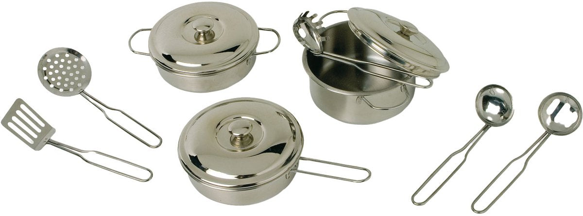 Kleine Fußmetallpfanne Set, 11dlg,