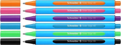 Schneider-Schreibgeräte Schneider-Kugelschreiber – Schiebekante – Feder xb 1,4 mm – sortiert 6 Stück – S-152276