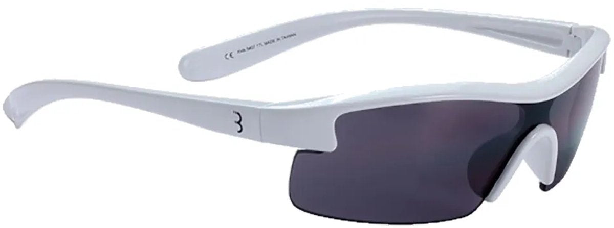 Bbb Cycling Fahrradbrille Kind – sportliche Sonnenbrille Kind – 100 % UV-Schutz – Sonnenbrille für Jungen und Mädchen – glänzendes Weiß – Bsg-54