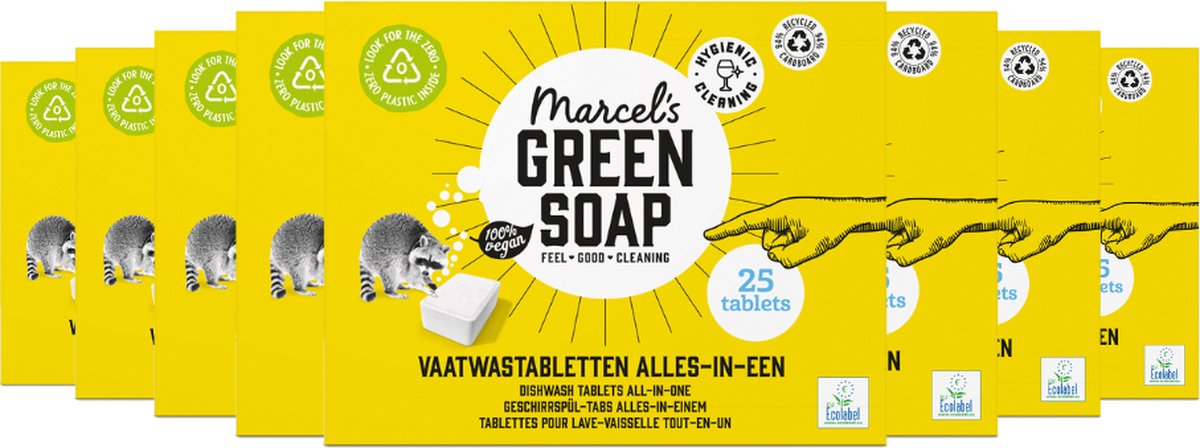 Marcel's Green Soap Spülmaschinentabs – 8 x 25 Stück – 200 Wäschen