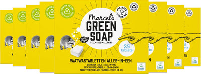 Marcel's Green Soap Spülmaschinentabs – 8 x 25 Stück – 200 Wäschen