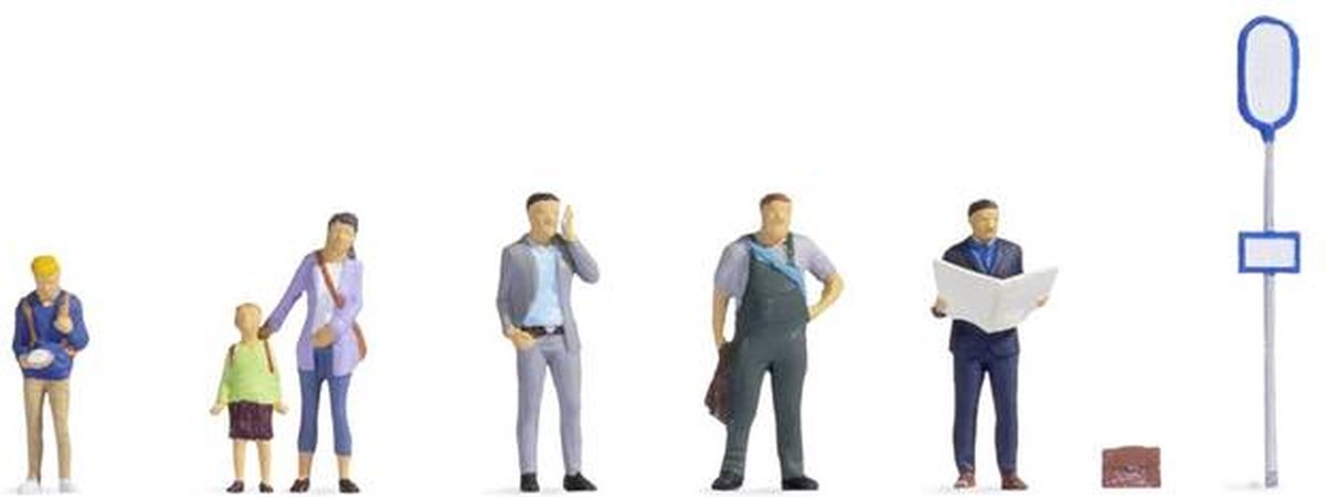 Noch 36246 n An der Bushaltestelle Figuren Fertigmodell