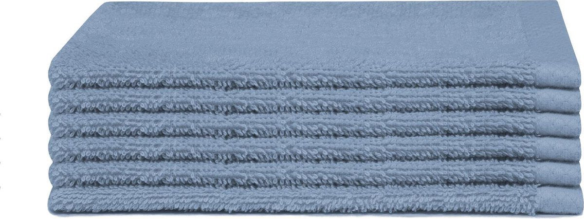 Seepferdchen pur - Waschlappen - 16x21 cm - Denim - 6er-Set