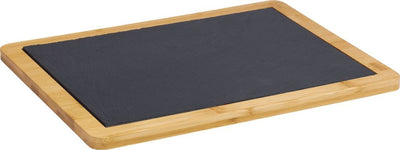 Westmark Servierbrett Bambus- und Naturschieferplatte zum Anrichten, rechteckig, Fläche: 33 x 25 cm, Bambusschiefer, Tapas + Friends, hellbraun anthrazit, 69442270