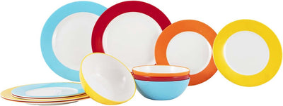 Gimex - Farblinie - Geschirr - Regenbogen - 12-teilig