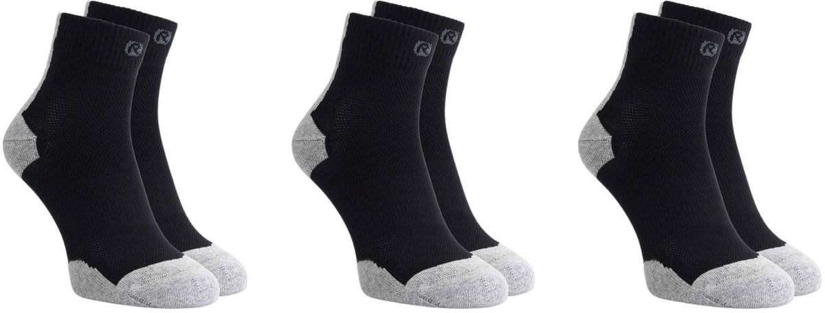 Rogelli Core Laufsocken – 3er-Pack – Schwarz Grau – 40 43