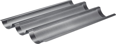 Westmark Baguette-Backform, für 3 Baguettes, Länge je 38,5 cm, Stahl, antihaftbeschichtet, lang, anthrazit, 32982260
