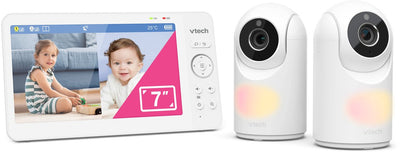 Vtech VM7467-2HQ Babyphone mit Kamera – 7-Zoll-Bildschirm – 2 Kameras – Schwenk-Neigefunktion – Nachtsicht