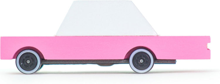Candylab Toys Candycar World: Pink Sedan (F236) 8,9x4,1x3cm, Holzdruckguss, magnetisch, in Geschenkbox, 3+