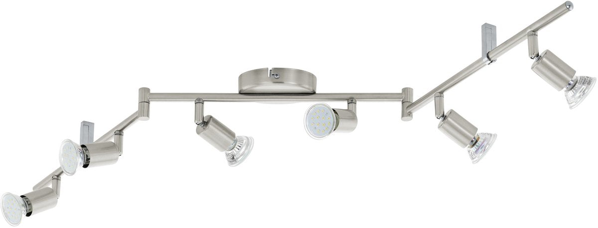 Eglo Buzz - Deckenstrahler - 6 Lichter - LED - Nickel matt