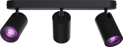 Calex Smart Deckenleuchte – 3-flammig – Smart Aufbaustrahler – oval – Schwarz