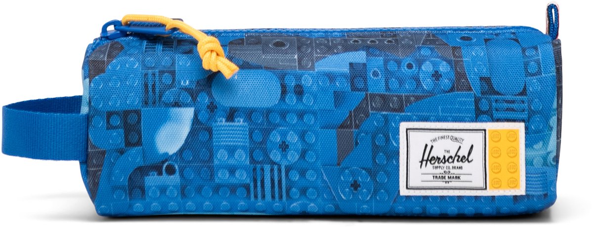 Herschel Lego Settlement Federmäppchen klein – abstrakte Ziegelsteine blau