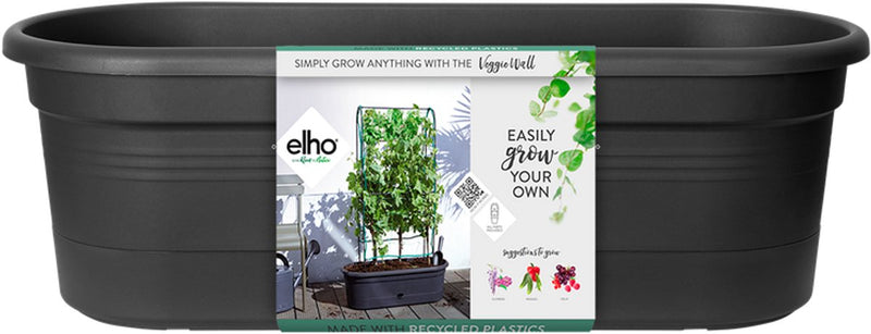 Elho Green Basics Veggie Wall 80 – Anzuchtkasten – vertikale Gartenarbeit – 100 % recycelter Kunststoff – ø 77,5 x H 26,0 cm – Living Black