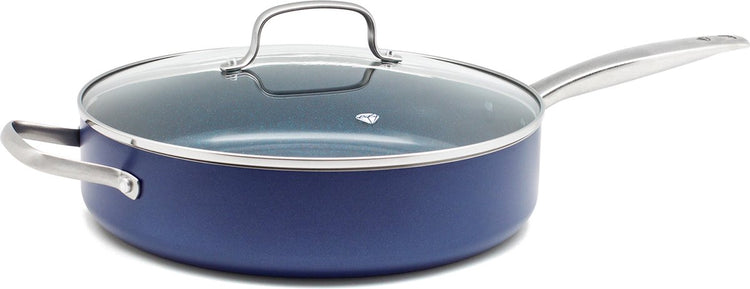 Blue Diamond Bratpfanne – mit Deckel – 28 cm – blau – Induktion – antihaftbeschichtet – PFAS-frei