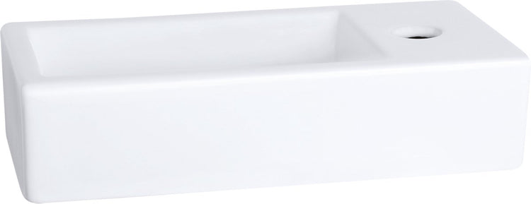 Differnz Ravo-Brunnen – 38,5 x 18,5 x 9,5 cm – 1 Hahnloch rechts – Keramik weiß