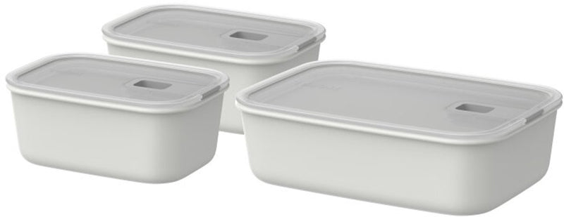 Mepal Frischhaltedosen-Set Easyclip – 2x 700 + 1500 ml – Frischhaltedosen mit Schiebeverschluss – mikrowellengeeignet. Dampfofen. Kühl- und Gefrierschrank – Nordic White