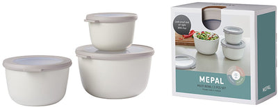 Mepal - Multi Bowl Cirqula Frischhaltedosen-Set - 500 + 1000 + 2000 ml - rund - Nordic White