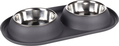 Flamingo Grafa Duo Dinner - Futter- und Trinktopf Hunde - Esstopf Duo Dinner Grafa dunkelgrau Ø 14,5cm 2x500ml - 1St. - 139074 - 1St