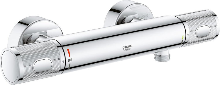 Grohe Präzisions-Thermostat-Duscharmatur – 12 cm – wassersparend – mit Cooltouch-Technologie – inklusive Kupplungen – Chrom