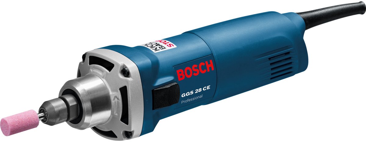 Bosch Schleifmaschine ggs 28 ce (Rückschlagstopp) (2 x Maulschlüssel SW 19, Spanneinheit (Spannzangenmutter 6 mm))