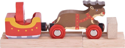Bigjigs Houten Santa Claus, Slee und Rendier