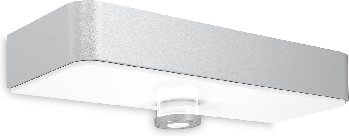 Steinel Solar-Außenleuchte mit Bewegungssensor xsolar sol-o s – solarbetriebene LED-Wandleuchte – Silber
