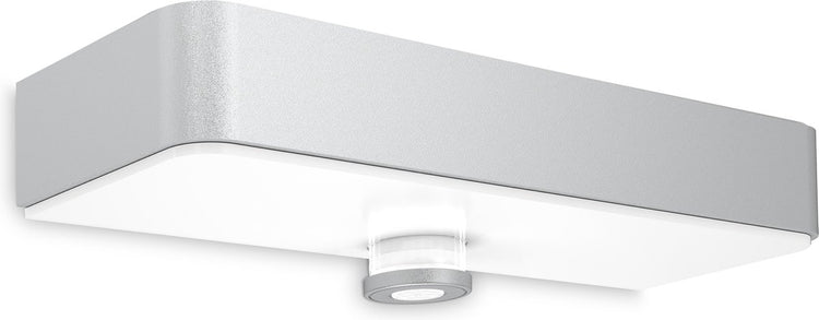 Steinel Solar-Außenleuchte mit Bewegungssensor xsolar sol-o s – solarbetriebene LED-Wandleuchte – Silber