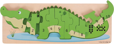 Bigjigs Holz -Tel -Puzzle Krokodil, 10st.