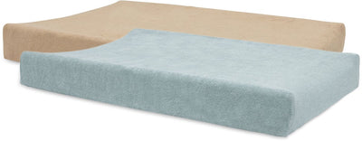 Jollein Wickelauflagenbezug Frottee 50x70cm - Wickelauflage mit weichem Bezug - Meeresgrüner Keks - 2 Stück