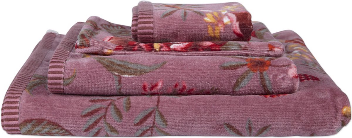 Pip Studio Badewäsche Secret Garden Mauve – Waschlappen 16x22 cm