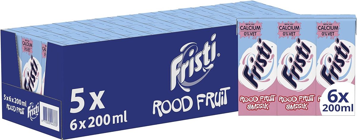 Fristi-Geschmack mit roten Früchten – Mini-Getränkepackungen – 5 x 6 x 200 ml – Vorteilspackung