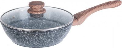 Kinghoff 1583 – Wokpfanne mit Deckel – Granitholz – 24 cm